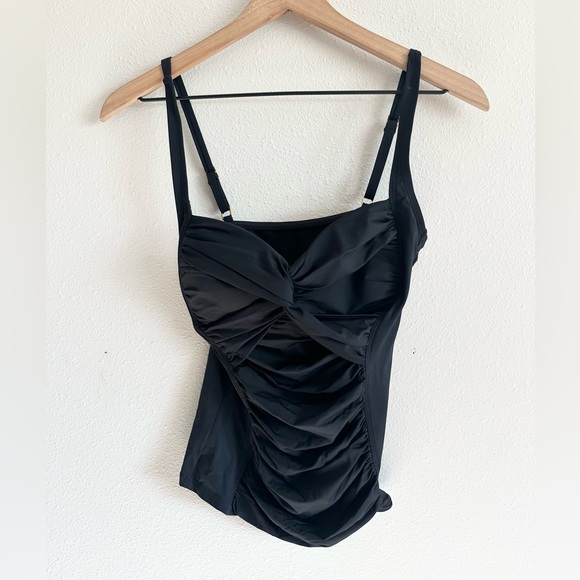NEW La Blanca Island Goddess Black Tankini Top Size 6 - Picture 4 of 8